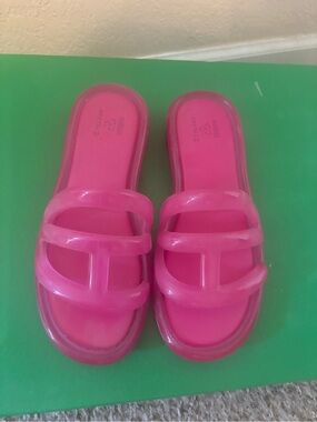 Pink Jelly Slide Sandals - Telfar x Melissa